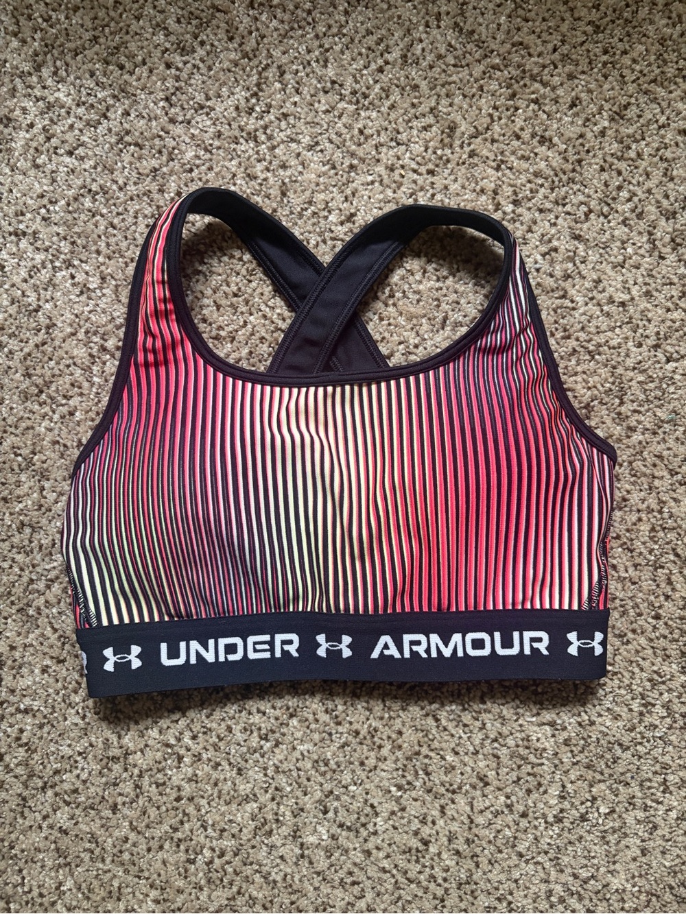 Under Armour Women's Pink Gradient Striped Sports Bra